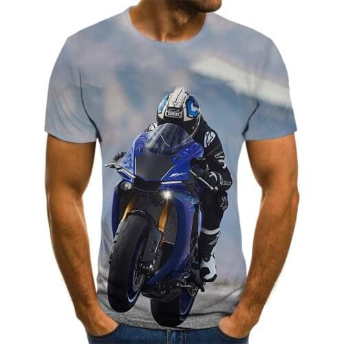 Cool Racing Graphic T-shirt Motorcycle 3D Printed Mens T-shirt Summer Fashion Tops Punk T-shirt Mens Streetwear Free Shipping