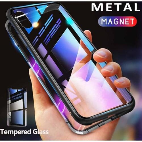 GETIHU Magnetic Case Tempered Glass Magnet Mobile Phone Cover For iPhone 11 Pro Max Xr Xs X 8 7 6s 6 Plus Samsung S10 S9 Note 9