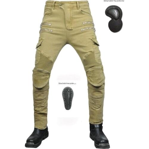 HOT Style motorcycle jeans locomotive multi-pocket tooling riding pants casual stretch off-road anti-drop belt protective gear