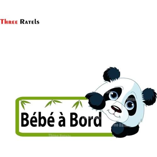 Three Ratels B296 Panda Baby On Board Sticker Baby Bebe Birth Gift Dad Waterproof Car Windows Laptop Decals