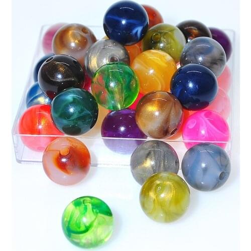 New Acrylic Round Jelly Beads 310pcs 14mm Loose Lucite Jewelry Bracelet Spacer Beads Ornament Accessories Beading Material Beads