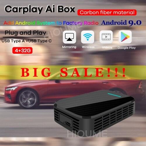 NEW 4+32G Apple Carplay Ai Box Android 9.0 System GPS Stereo Split screen for Citroen Chevrolet Hyundai Honda Nissan Toyota