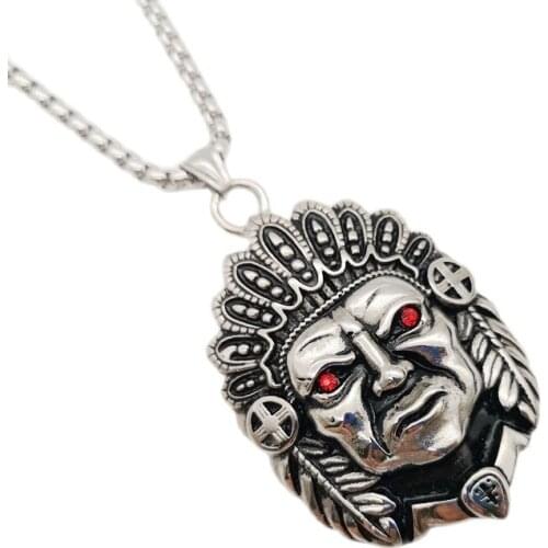 Black Knight Stainless steel Indian Tribe Leader pendant necklace mens cool Ethnic Tribe Leader fashion necklace BLKN0781