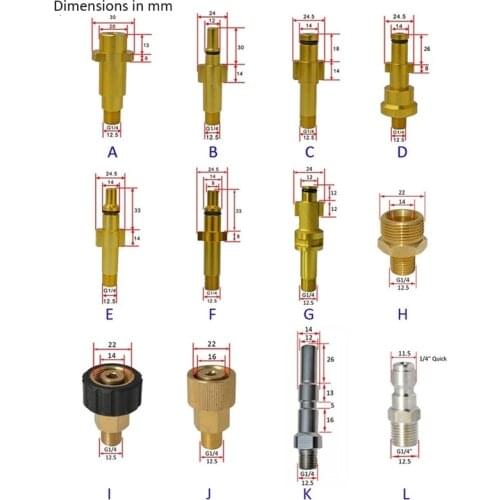 Metal Adapter Foam Nozzle Foam Generator Foam Gun High Pressure Washer Soap Foamer for Nilfisk Karcher Huter Elitech Lavor