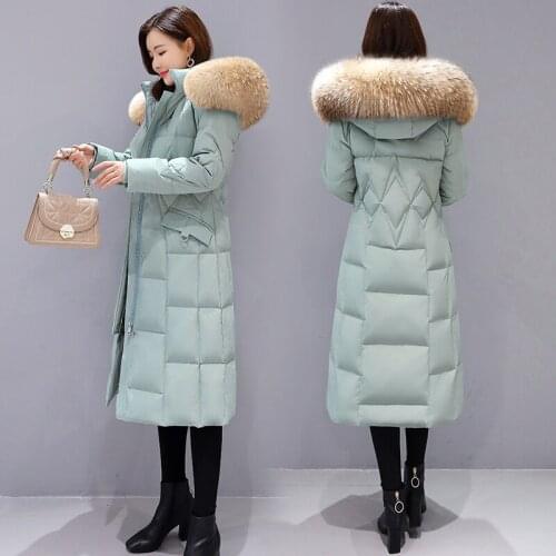 Women Down Jacket Winter 90% White Duck Down Jackets Female Real Fox Fur Collar Hooded Parkas Lady Coats Hooded Outwears