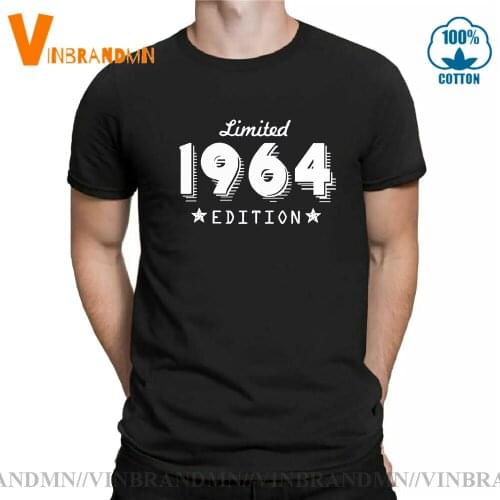Born in 1964 Limited Edition Gold Design Black T-SHIRT Cool Casual pride t shirt men Unisex New Fashion Short Sleeves tshirt