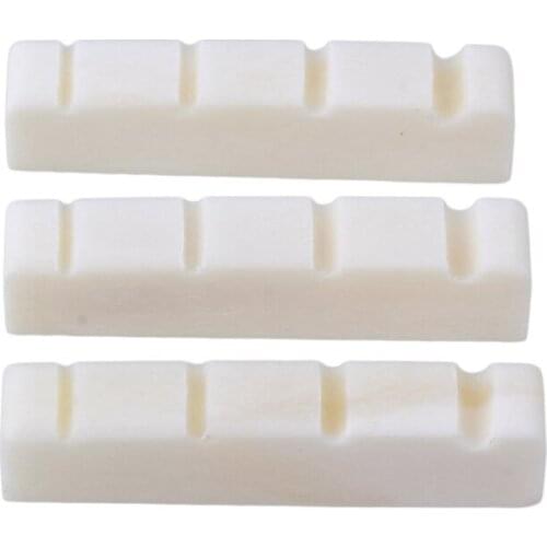 Bass Bone Bridge Saddle and Nut For 4 String Bass Guitar Pack of 3