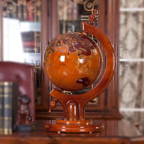 Presidents solid wood globe office floor decoration celebration living room study decoration opening gift