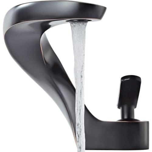 IMPEU Bathroom Sink Faucets, Premium Hotel Basin Tap, Single Handle Design, Hot and Cold Water, ORB Black color