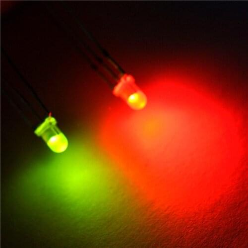 LED light-emitting diodes 3MM round red and green color common fog (50pcs)