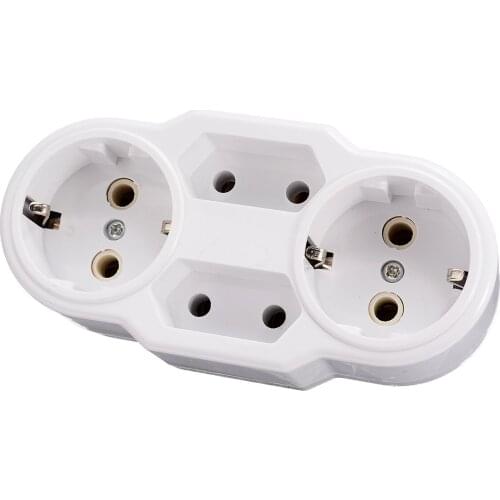 1pc 110-250V 16A Triple Plug Protective Contact Multiple Plug Power Distribution Adapter European EU Standard Conversion Socket