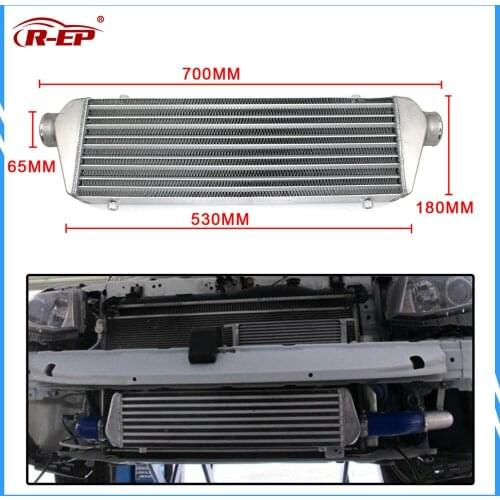 Universal Intercooler Car Radiador Turbo 530x180x65mm Front Mount Tube-fin Cold Air Intake Radiator Outlet