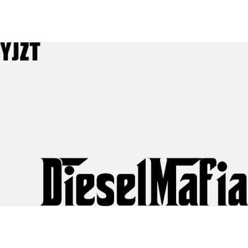 YJZT 12.7CM*3CM Diesel Mafia Vinyl Car Sticker Decals Black/Silver C3-0866