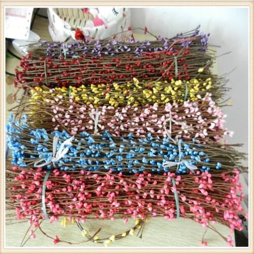 Iron wire artificial dry flower buds flower arrangement rattan cane stems DIY material wreath Christmas
