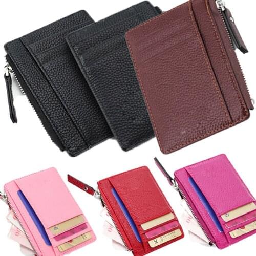 Ladies Leather Small Mini Wallet Card Holder Zip Coin Purse Clutch Handbag Gift