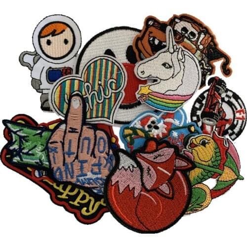 ZOTOONE 10pcs /Lot Random Fashion Patches for Cute Unicorn Stranger Things Iron on Transfer of Clothing Applique Stickers DIY H