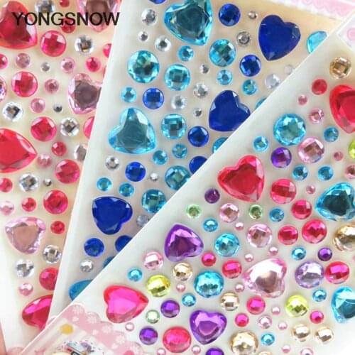 1Pc Heart Rhinestone Crystal Stickers Mobile Phone/PC Decoration DIY Craft Scrapbooking Stickers Flatback Strass Nail Art Stone