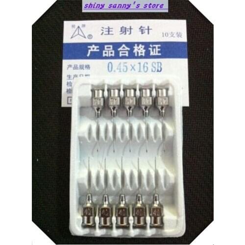 10Pcs/Lot 0.45x16mm Stainless Steel Syringe Needle Dispensing Needles Brand New