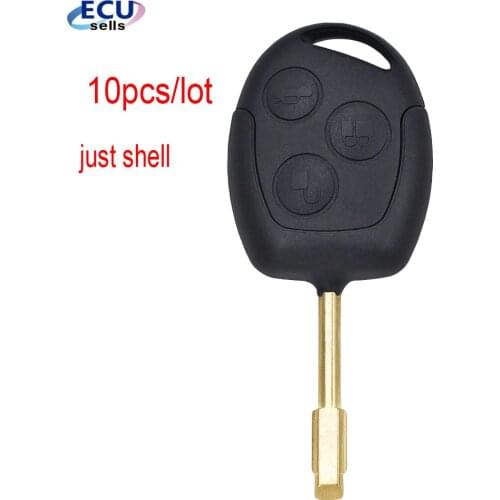 10pcs/lot ,3 Buttons Remote Car Key Shell Case Fob Covers For Ford Focus Mondeo Festiva Fusion Suit Fiesta KA Uncut Blade