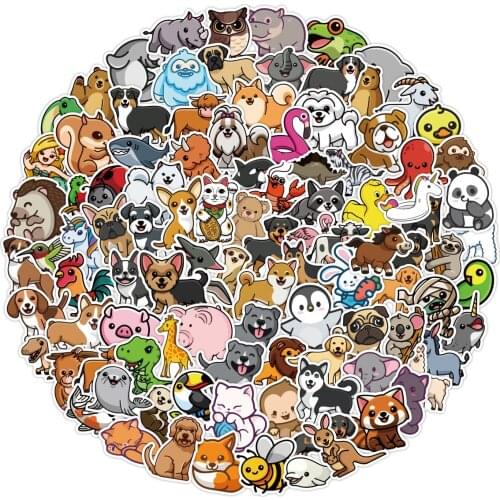100pcs/cute forest animal decoration cartoon stickers diy bottle label bullet journal phone stickers stationery store