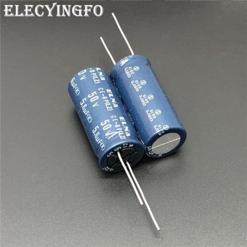 2pcs/10pcs 5.6uF 50V5.6UF ELNA CE-BP 16x36mm 50V5.6uF Class K Copper feet Top Grade Bipolar Audio Capacitor Blue Big Size