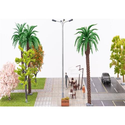 5pcs Street Four Heads Micro Landscape Railway Train Led Lamp Diorama-light Sand Table Scene Display Garden Layout