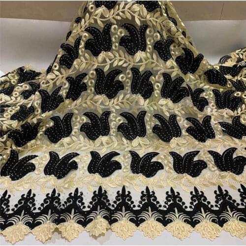 5 Yards Latest Fashion Design African Lace Fabric 2020 High Quality Embroidered Beaded French Tulle Guipure Lace Fabric! ZQF9936