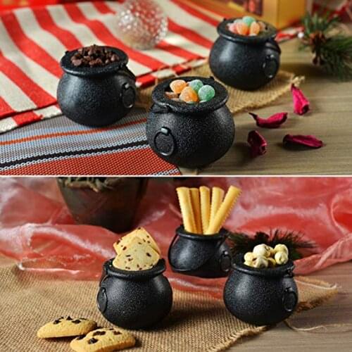 9pcs Vintage Snack Jar Mini Witch Cauldron Multi-purposed Novelty Candy Holder Pot with Handle for Halloween Party Favors