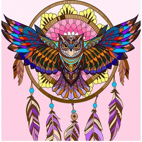 5D Diy Diamond Painting Animal Owl Dreamcatcher Cross Ctitch Kits Diamond Mosaic Embroidery Mosaic Painting Wall Art Poster gift