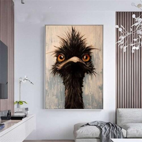Full Drill Diamond Painting Cross Stitch Black Ostrich 5D DIY diamond mosaic Multi-picture Diamond Embroidery Home Decoration