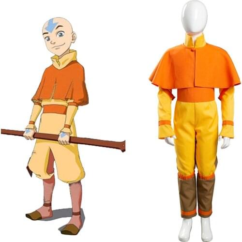 Avatar: The Last Airbender Avatar Aang Cosplay Costume Kids Children Jumpsuit Outfits Halloween Carnival Suit