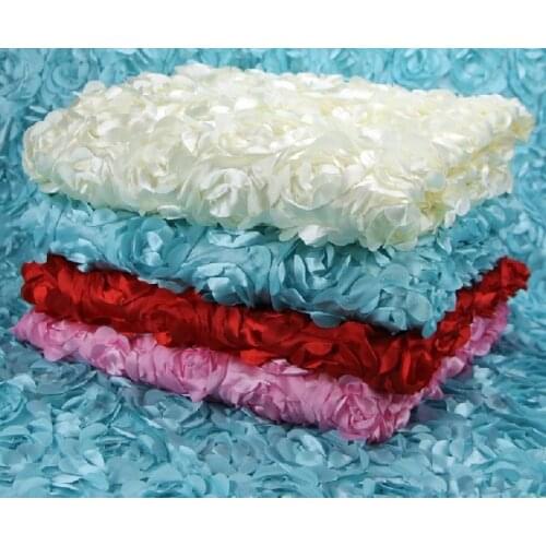 Free shipping 3D stereoscopic rose flower white cloth carpet gala wedding dress wedding dress fabric cloth hollow