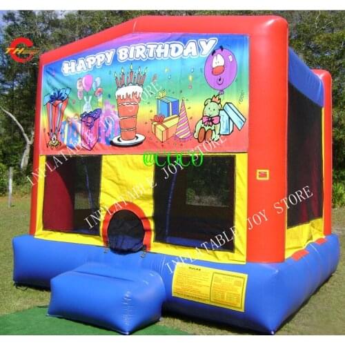 Free air ship to door!13x10ft inflatable jumping castle rental, inflatable moonwalk bouncer house with sticky banner