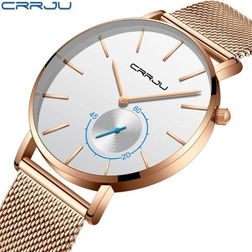 Crrju Ultra thin Watches Top Brand Luxury Wristwatch Men Business Simple Quartz Sport Leather Wrist Watch Mens Watches