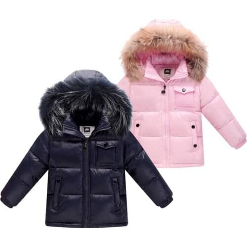 Children Parkas Outerwear & Coats Boys big Fur Collar quilted waterproof kids winter warm snow light Duck Down Jackets For Cold