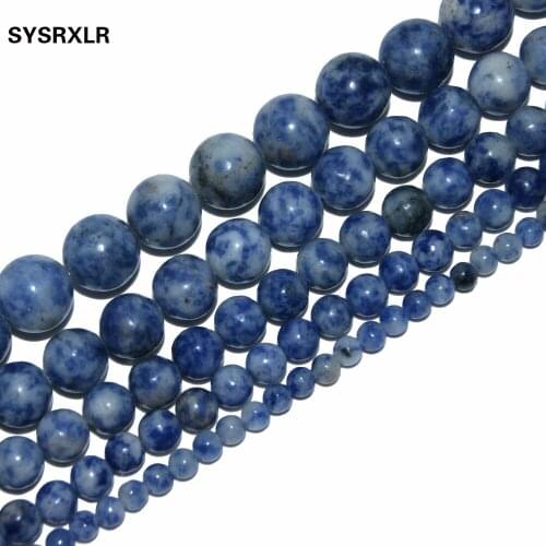 Dot White Blue Vein Sodalite Natural Stone For Jewelry Making DIY Material For The 4MM 6MM 8MM 10MM 12MM Strand Bracelet