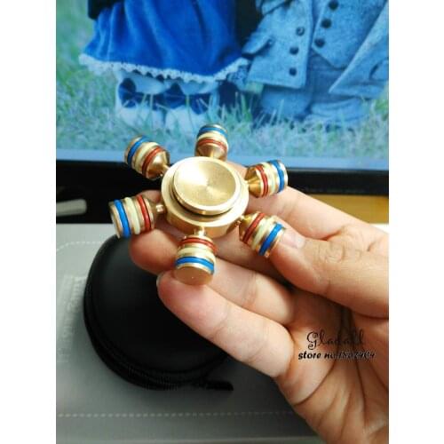 EDC spinning top Hand Spinner Pure Brass Fidget Toy Rotation Long Time Anti Stress Toys DIY night-luminous colorful gyro