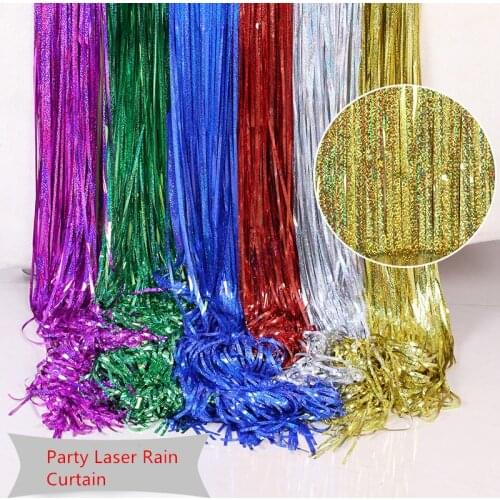 Party Backdrop Laser Rain Curtain Birthday Wedding Decoration Bachelorette Party Glitter Gold Tinsel Backdrop Anniversary Decor