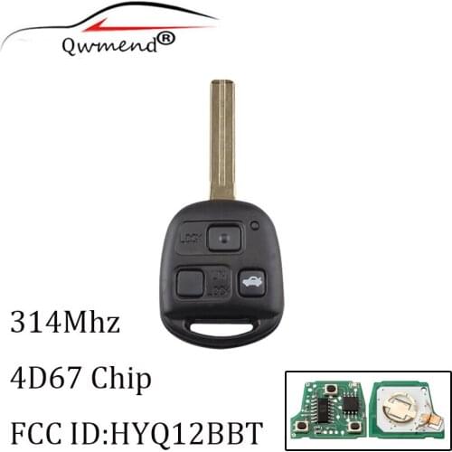 HYQ12BBT for Lexus Car Key 3 Buttons 315Mhz Car Remote Key for Lexus SC430 ES330 LS430 Car Keys 4D67 Chip Original Key