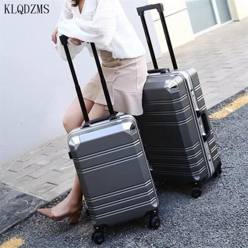 KLQDZMS PC Fashionable Bag Travel Suitcase On Wheels 20’’24 Inch Retro Luggage With Wheeled Trolleys