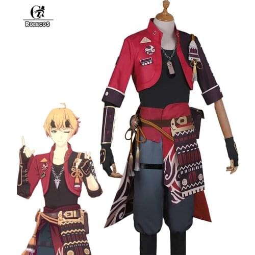 ROLECOS Game Genshin Impact Tohma Cosplay Costume Tohma Cosplay Genshin Impact Costume for Man Halloween Cosplay Full Set