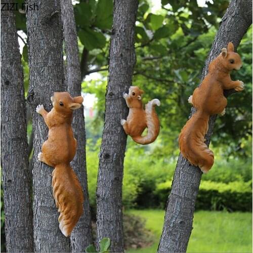 Creative Branch Garden courtyard decoration Tree Decorative ornaments squirrel Simulated animal Simulation squirrel Outdoor