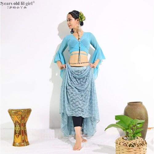 Tribal Belly Dance Lace Skirt Steampunk, Boho, Bohemian, Gypsy, Renaissance DPP01