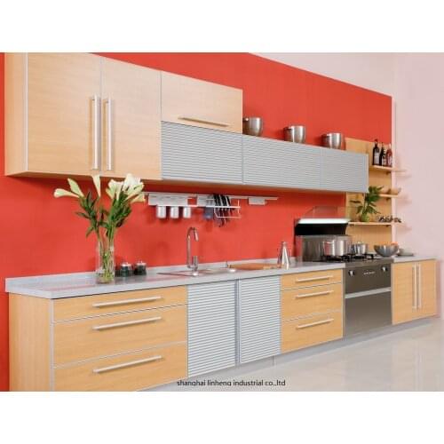 Melamine/mfc kitchen cabinets(LH-ME059)