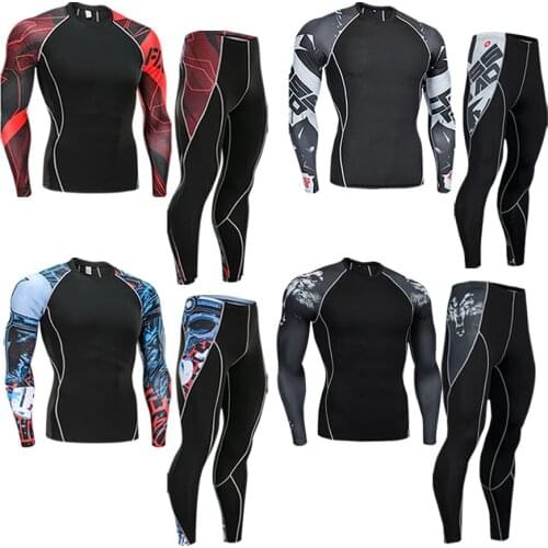 Mens Sportswear Running Training Fitness Kit Summer Tightwear Moisturizing Wrinkle Sweater Set Breathable High Elasticity