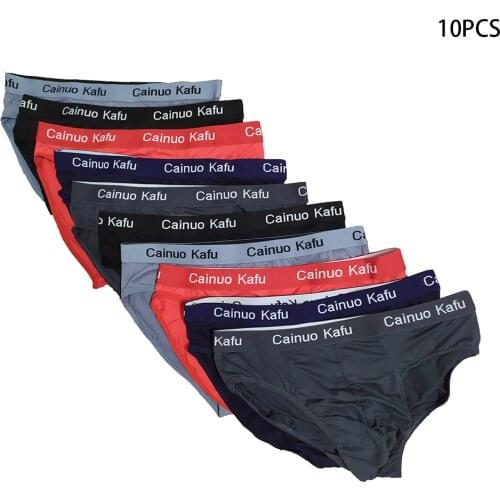 10Pcs Mens Panties Mens Cotton briefs Gay Sexy Men Elasticity Underwear Bikini Pant Men Sexy Slip U Underpants Plus Size L-5XL