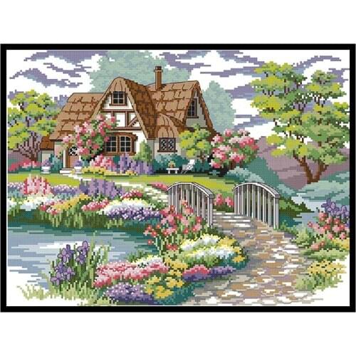 Cross Stitch Kits Embroidery Needlework Set Cross Stitch Printed 11CT Dream House Cross Decor Stitch Kit Cross Stitch Joy Sunday