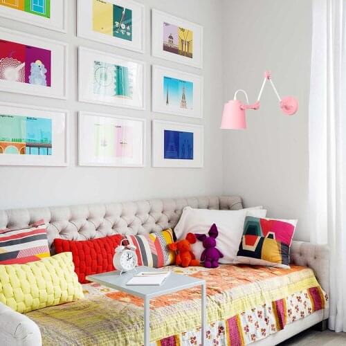 Nordic Folding light iron arm indoor decoration light fixture Loft lights stair aisle corridor living room wall lights E27