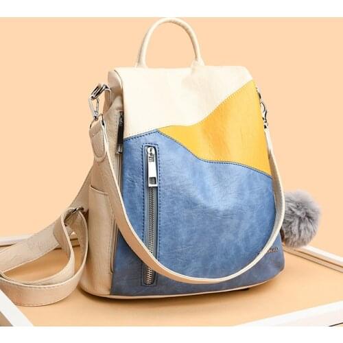 New Back Pack High Quality Leather Backpack Women Shoulder Bags Travel Backpack School Bags for Girls Bagpack Mochila Sac A Dos