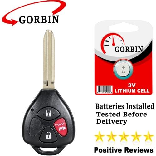 GORBIN 3 Buttons Remote Car Key for Toyota Scion TC Yaris 2005 - 2010 for Toyota Key MOZB41TG 312Mhz ASK 4D67 or G Chip